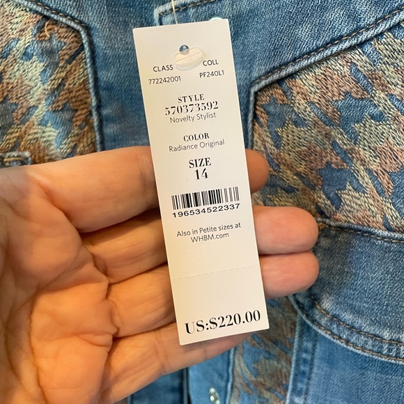 White House Black Market denim and tweed Jacket. NWT - Picture 3 of 5
